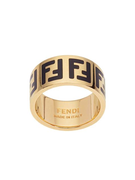 gold fendi ring womens|Fendi gold finish rings.